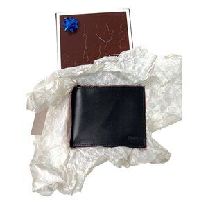 Coach Mens Black Leather Bifold Wallet With Original Box
